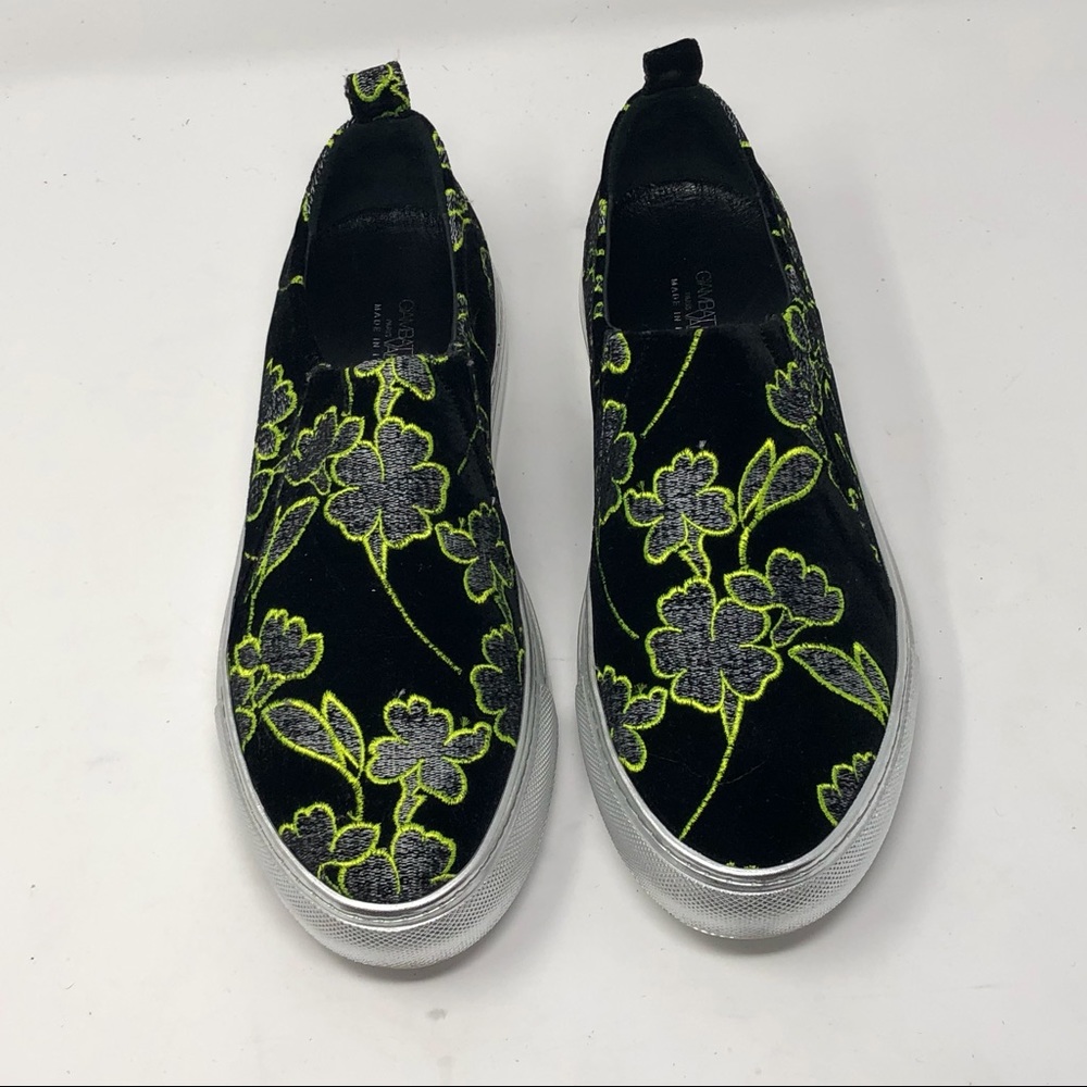 Giambattista Valli Jacquard Sneakers in Black/Lime